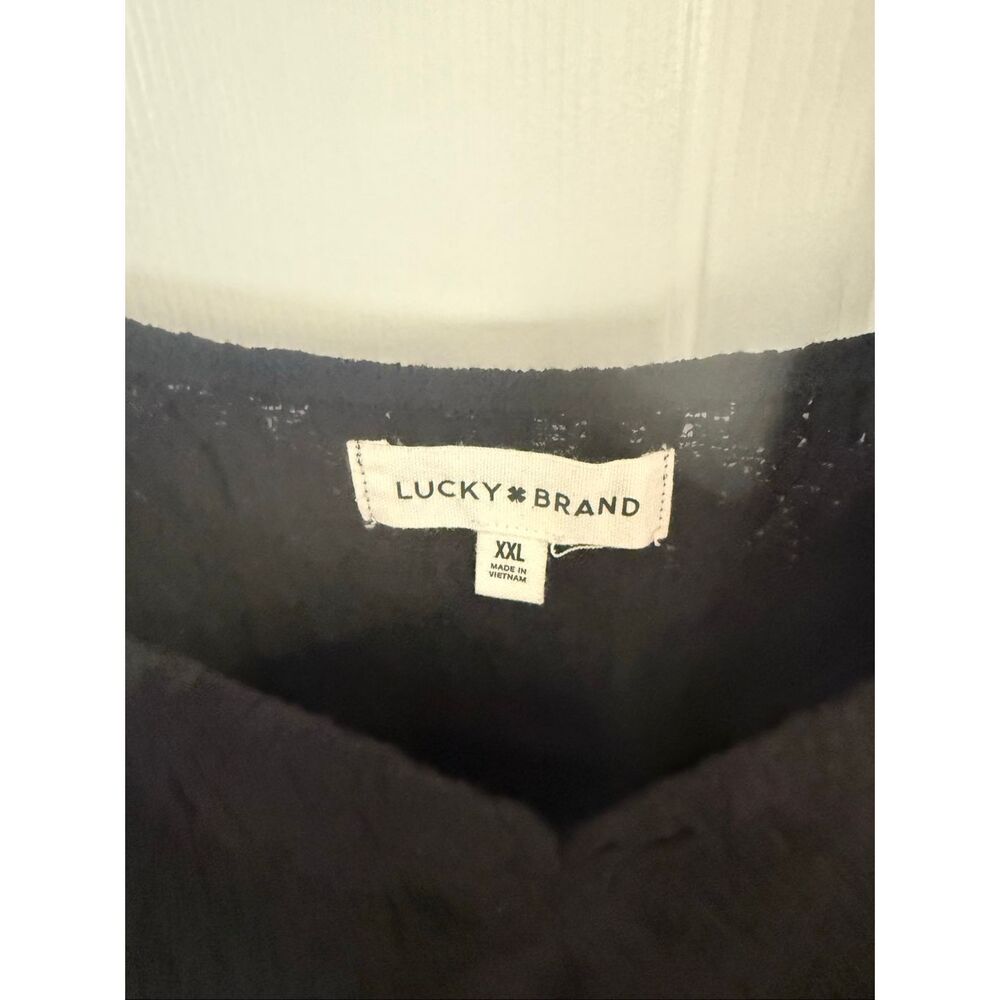 Lucky Brand Black Textured Stretch Swing Tank sz XXL - Picture 5 of 10